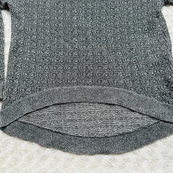 Theory Efina C Loryelle Grey Marled Tweed Wool Baby Alpaca Silk Sweater Small - Picture 3 of 7